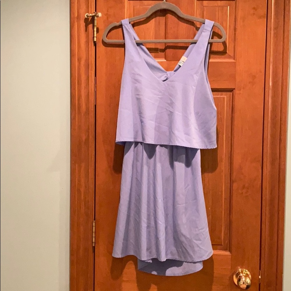 Periwinkle summer dress with a cute open back